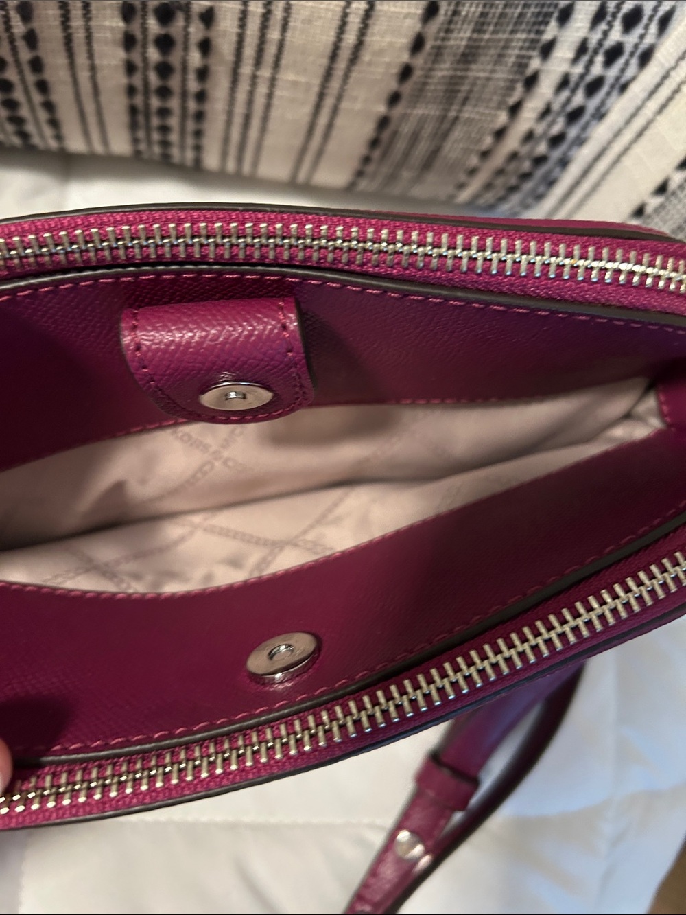 Michael Kors Houston Plum Cross Grain Saffiano Crossbody Bag NWT - Picture 6 of 13